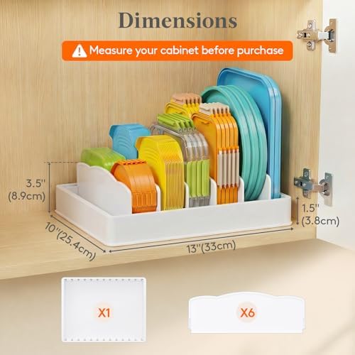 Lifewit Kitchen Cabinet Organizer for Food Contanier Lid with 7 Sections - Image 3