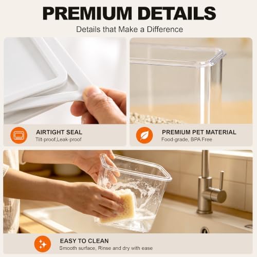 Trash Bag Organizer Under Sink Storage, 4 Piece Stackable Clear Storage Bins with Bamboo Lids, Fits 13/30/33 Gallon Bags, Organizer for Laundry Pods, Dishwasher Pods, Kitchen Pantry - Image 6