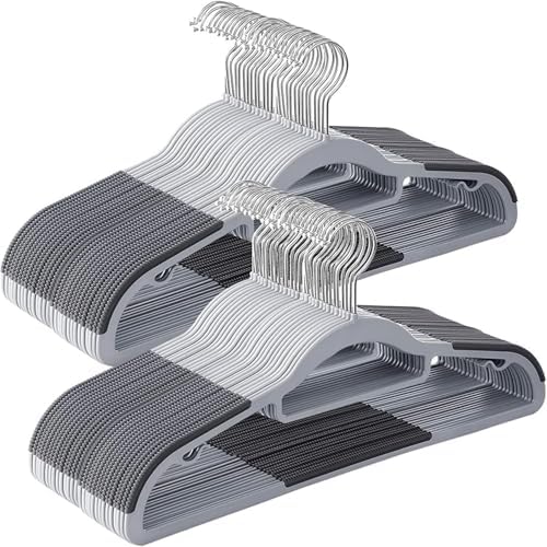 Plastic Clothes Hangers 50 Pack, Slim Space Saving Hangers with Anti-Slip Grip, 16.5 Inch Non Slip Coat Hangers with 360° Swivel Hooks for Shirts, Pants, Jackets & Closet Organization by BGRQRIQ