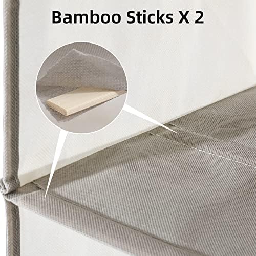 2 Packs Hanging Closet Organizer Storage, 3-Shelf Hanging Shelves for Closet, Closet Clothes Organizer and Storage with Side Pocket, Beige - Image 5
