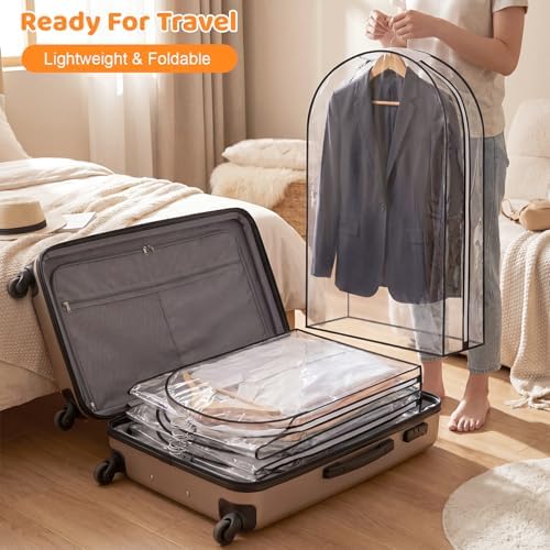 2 Pack Clear Garment Bags, 40 x 24 x 10 In, Side Zipper, Full Length - Image 6