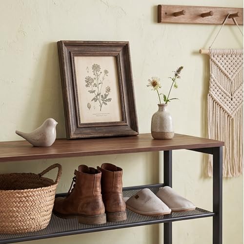 Garden 4 you Shoe Rack for Entryway 4 Tiers 11.8" D x 25" W x 28" H, Metal Shoe Rocks with Brown Wooden Tabletop, Angled Shoes Rack with Adjustable Mesh Shelves for Entryway Hallway Closet - Image 6