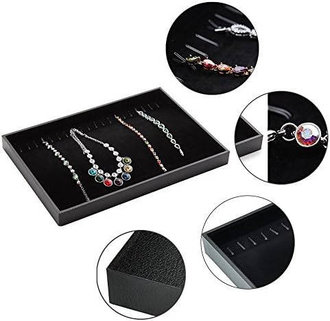 Stratalife 20 Hooks Velvet Necklace Organizer Tray, 13.8" x 9.4" x 1.2" - Image 2