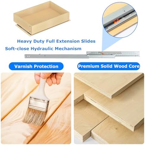 WelFurGeer Soft Close Pull Out Drawers for Cabinets, 11" W x 22" D Pull Out Cabinet Organizer, Smooth Slide-Out Shelves for Kitchen Cabinets, Durable Pullout Drawers for Home & Kitchen Organization - Image 5
