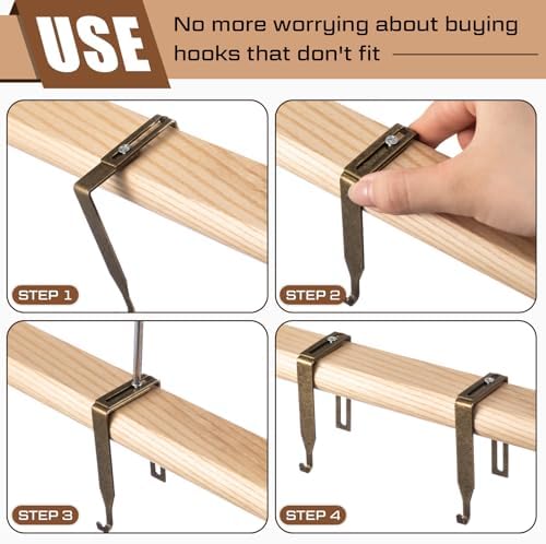 Amylove 12 Pcs Adjustable Cubicle Hooks Metal Hangers,Bronze,Classic - Image 3
