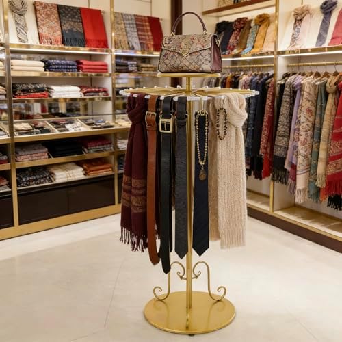 Rotating Scarf Organizer Purse Display Shawl Tie Rack Belt Hanger - Image 5