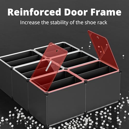 MAGINELS Shoe Rack,Expandable Shoe Cabinet Easy to Assemble. Shoe Storage with Door,Entryway, Closets, Hallway, and Bedroom.Accommodates Up to 40 Pairs of Shoes. - Image 5