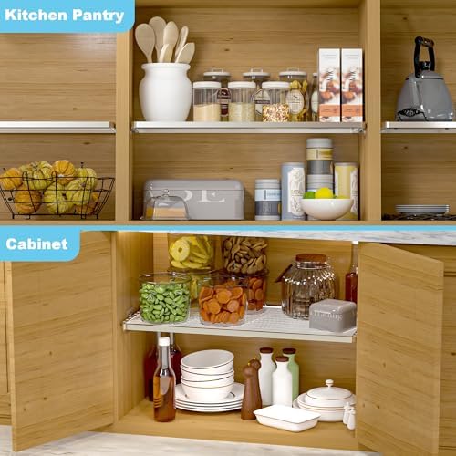 Adjustable Closet Shelve Divider,Rod Expandable Metal Hanging Shelf Closet Separator for Closet,Cabinet,Wardrobe,Cupboard Bathroom,Bedroom(Silver,11.8" D x 17"-31" W,1PCS) - Image 4