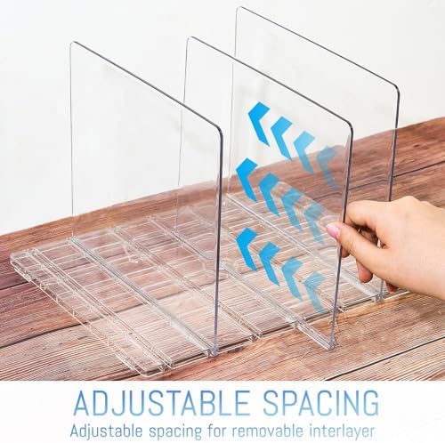 Gift Bag Storage Organizer:Acrylic reusable grocery bag organizer bag, Adjustable Shelf Divider Bag Organizer for Small Closet Upgraded to four partitions for more convenient storage - Image 4