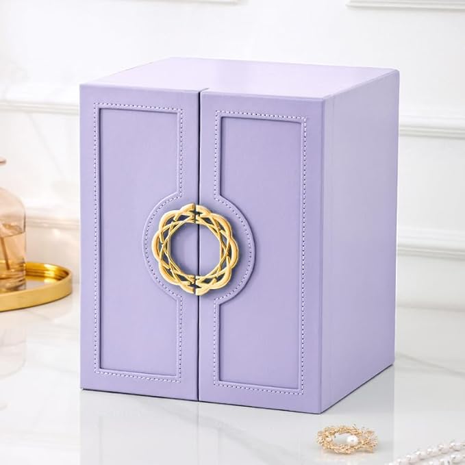 Cute Jewelry Box for Women teen Girls Jewelry Organizer Large Jewelry Organizers and Storage Faux Leather Jewelry Storage Jewlery Box Jewellery Box Joyeros Organizador De Mujer