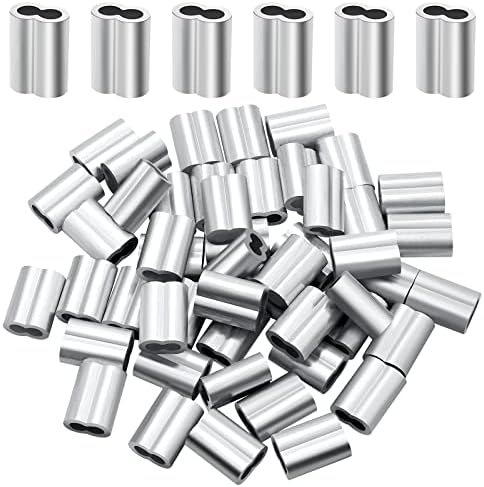 3/16 Aluminum Ferrules, Crimping Loop Sleeves 70PCS, Wire Rope Crimps - Image 5