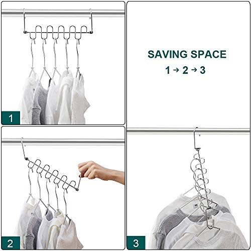 Meetu Space Saving Hangers Magic Cloth Hanger Metal Closet Organizer (Pack of 12) - Image 6