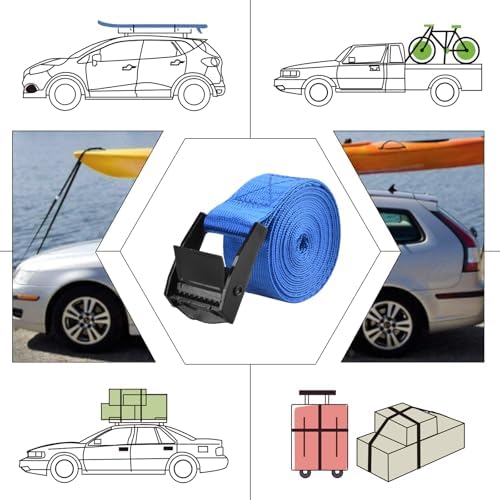 TRIWONDER Tie Down Straps Lashing Straps with Cam Buckle Nylon Webbing Heavy Duty Adjustable for Battery Kayak Motorcycle Cargo Packing - Image 6