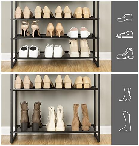 HOOBRO 10-Tier Shoe Rack for Entryway, 29.5" L Shoe Storage Organizer, Large Capacity Shoe Shelf for Closet, Front Door Entrance, Hallway, Holds 36-40 Pairs of Shoes, Rustic Brown and Black BF107XJ01 - Image 4