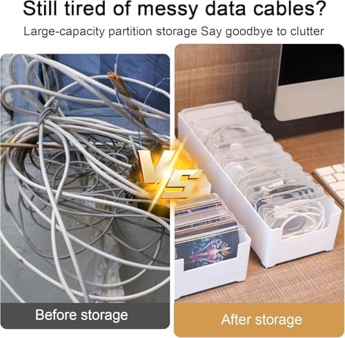 11 Case Cable Storage Box with Cable Straps and Label Stickers, Cord Organizer for Charging Cables, USB Wires, Earphones – Travel Cable Holder for Desk Drawer Organization (11 Cases + 11 Cable Straps) - Image 6