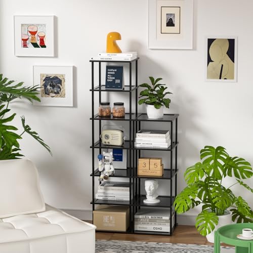MHXW SXPN Bamboo Free Standing Shoe Rack Shelf Multi Tier Tall Wooden Stackable Shoes Rack Organizer for Closet Front Door Entrance Narrow Vertical Shoe Storage (Black, 12 Tiers) - Image 6