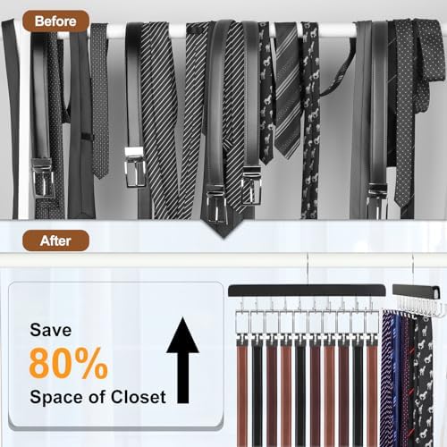 TOPIA HANGER 20 Hooks 2 in 1 Belt Tie Hanger Max 30 Belts 30 Ties Capacity - Image 2