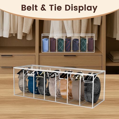 Acrylic Belt Organizer 7-Compartment Clear Case with Separated Cover - Image 4