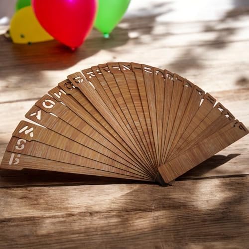 26pcs A-Z Wooden Vinyl Record Dividers, Alphabetical Organizer for Vinyl Records CDs DVDs Books, Durable Letter Separators with Rounded Edges Shelf Storage System for Media Collections - Image 4