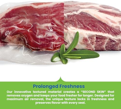 Vacuum Sealer Bags for Food - Heavy Duty Food Saver Vacuum Sealer Bag Rolls - Sous Vide, Seal a Meal Bags, 4-pack, 11" x 16' - Made in the USA - Image 6