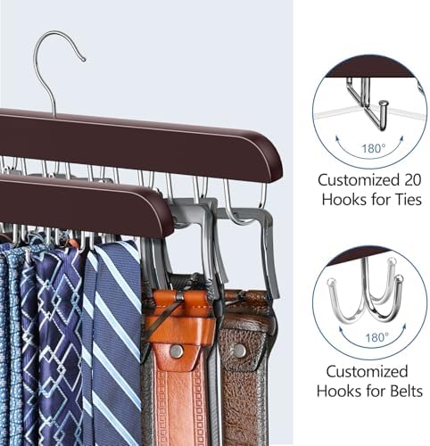 2 in 1 Tie and Belt Organizer, Premium Tie Hanger for Closet Accessories - Image 5