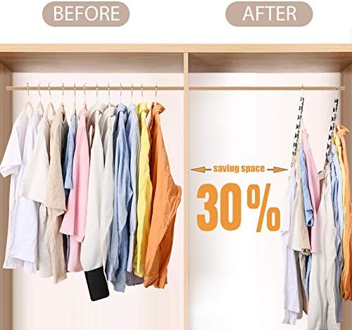 Metal Magic Hangers Space Saving Clothes Hangers Closet Space Saver Clothing Hanger Oragnizer for Wardrobe Space,Wrinkle-Free Clothes（Pack of 4） - Image 2