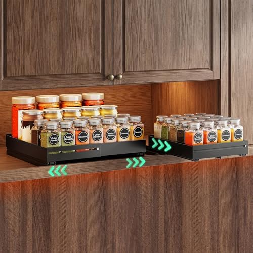 SNTD Pull Out Spice Rack Organizer for Inside Cabinets, Expandable,1-Pack by SNTD