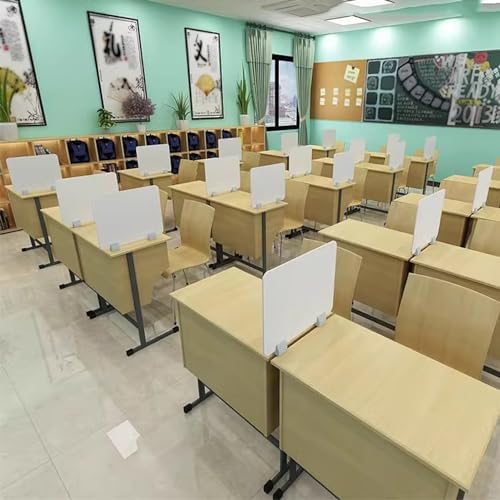 Adjustable Standing Desk Privacy Panels, Clamp-on Dividers with Small Brackets, PVC Free, Portable Cubicle Screens for Office and Student Workspaces - Image 2