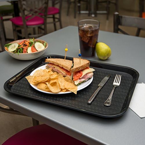 Carlisle FoodService Products Cafe Plastic Fast Food Tray, 14" x 18", Black (Pack of 2) - Image 7