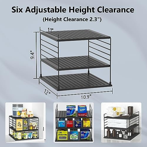 Upgraded Cabinet Organizers and Storage -Divided Compartment Holder for Plastic Bag, Wrap, Foil, Snack and Box for Kitchen and Pantry Organization and Storage, Kitchen Organization(Black) - Image 3