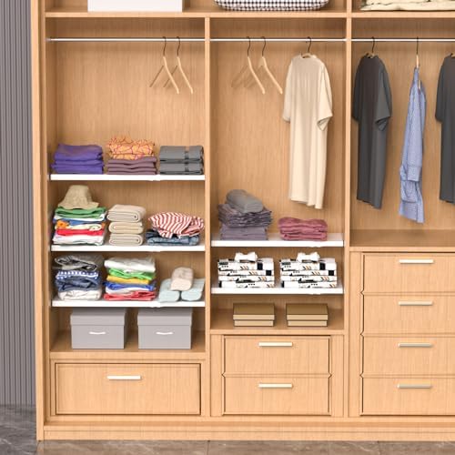 Adjustable Closet Shelves Divider, Expandable Metal Hanging Shelves Closet Separator for Closet Cabinet Wardrobe Cupboard Bedroom, 2 Pack - Image 2