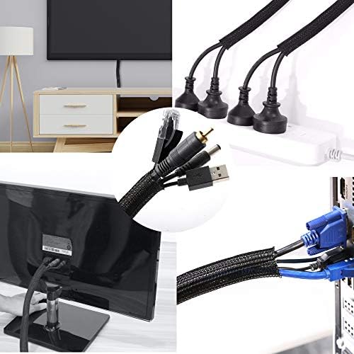 Cable Management Sleeve, Split Design, 10FT - 3/4 Inch, Black - Image 5