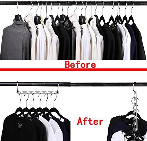 CBTONE 6 Pack Closet Space Saving Hangers, Multi-Purpose Metal Magic Cascading Hangers With Updated Hook Design for Organizing Wardrobe Clothing - Image 3
