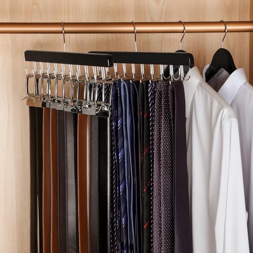 TOPIA HANGER 20 Hooks 2 in 1 Belt Tie Hanger Max 30 Belts 30 Ties Capacity - Image 5