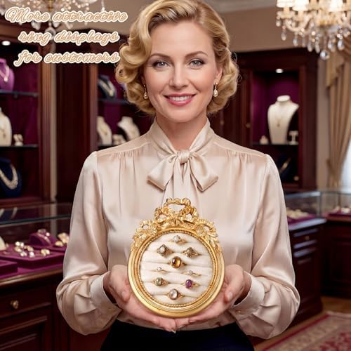 Liliaafar Vintage Ring Holder Mini Bow Gold Ring Wedding Display - Image 5