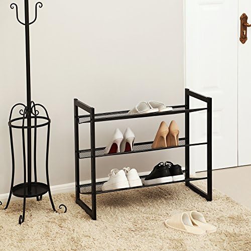 SONGMICS Metal Shoe Rack, 3-Tier Shoe Orgainzer, Holds 9-12 Pairs - Image 2
