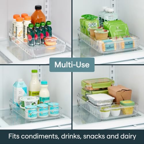 YouCopia RollOut Fridge Caddy BPA-Free Clear Rolling Refrigerator Organizer Bin with Adjustable Dividers and Handles, 9" Wide - Image 6
