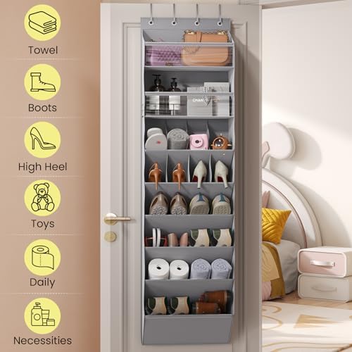Mefirt XL Clear Over the Door Shoe Organizer for Closet Fit 25 Pairs - Image 3