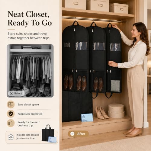 43 Inch Gusseted Garment Bag for Closet Storage and Workwear Organization - Image 6