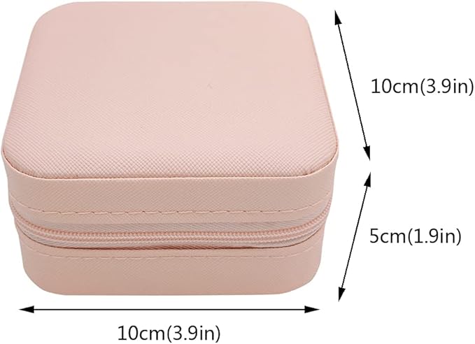 TRODANCE Mini Jewelry Case, Small Travel Jewelry Organizer, Portable Jewelry Box Mini Storage Organizer Display Box For Rings Earrings Necklaces (Pink-4)