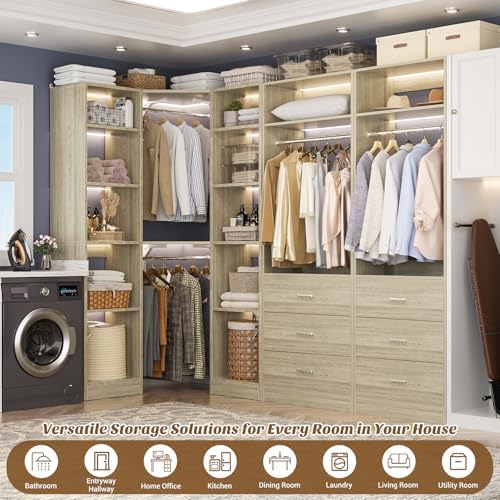 Besiost Corner Closet System with 6 Drawers, Corner Closet Organizer System - Image 6