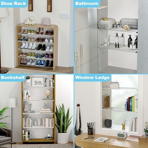 Adjustable Closet Shelve Divider,Rod Expandable Metal Hanging Shelf Closet Separator for Closet,Cabinet,Wardrobe,Cupboard Bathroom,Bedroom(Silver,7.9" D x 17"-31" W,1PCS) - Image 5