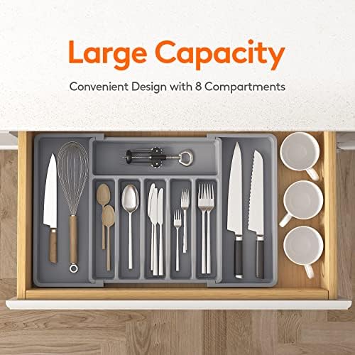 Lifewit Extra Large Silverware Drawer Organizer, Expandable Utensil Tray - Image 2