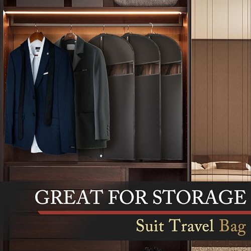Hleelomi 2 Pack 40-in Garment Bag for Hanging Clothes Suit Bag Black - Image 5