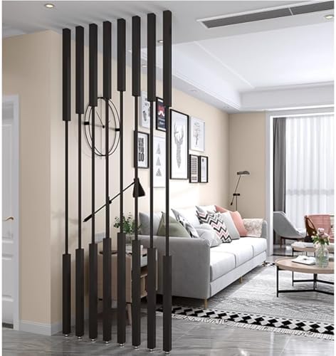 8pcs Metal Room Dividers, Adjustable Floor-to-Ceiling Privacy Partitions, 2/3/4/5/6/7/8ft High Black Boards, Ideal for Office Mallets and Home Spaces (H-1.7m/5.6ft) - Image 7