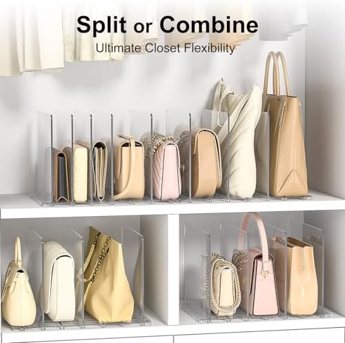 SortNStore Bag Purse Organizer Accessories: 2-Dividers Plastic Clutch Dividers for Closet Organizers and Storage - Keep Carteras & Pocketbook Upright - Image 5