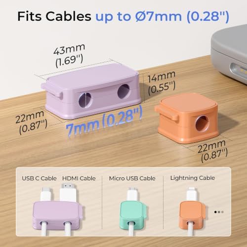 Basesailor 8Pack Magnetic Cable Clips,Cord Holder,Desk Cable Management - Image 4