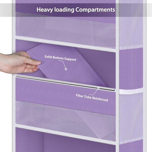 Univivi Over Door Hanging Organizer for Baby Nursery, Purple, 5-Shelf - Image 5