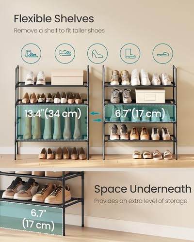 SONGMICS 4-Tier Shoe Rack, Shoe Storage for Hallway Closet - Image 5