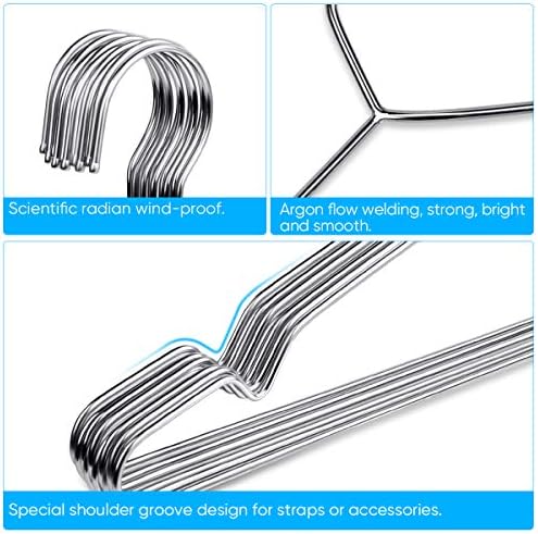 Fayleeko Wire Coat Hangers 120 Pack Strong Heavy Duty Stainless Steel Metal Ultra Thin Space Saving Clothes Hangers 16.5 Inch - Image 3